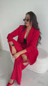 Red, ONE SIZE jacket + red top